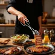 10-Inch Stainless Steel Salad Tongs - 3