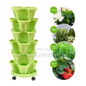 6-Piece Stackable Garden Planters for Strawberries & Herbs