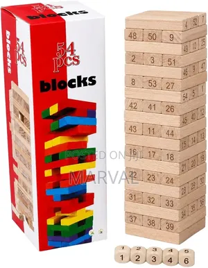 54-Piece Wooden Blocks Stacking Toy
