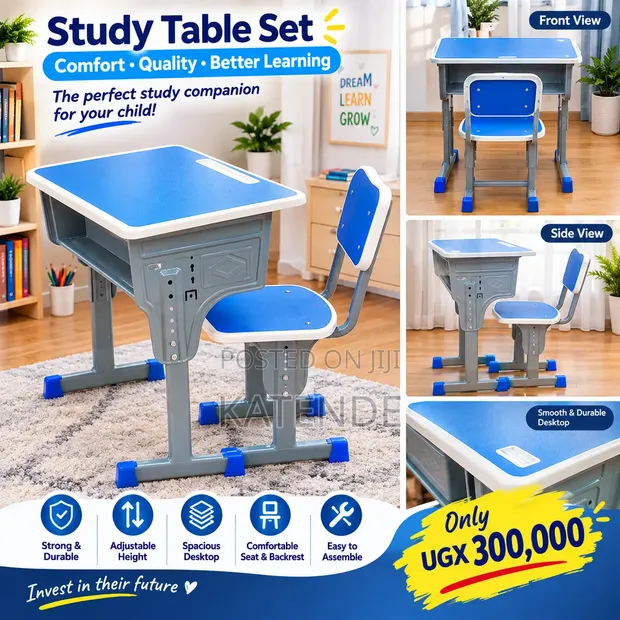 Adjustable Study Table Set with Chair - 1
