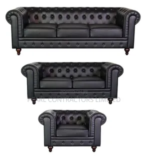6-Seater Leather Chesterfield Sofa - Any Colour