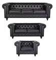 6-Seater Leather Chesterfield Sofa - Any Colour - 2