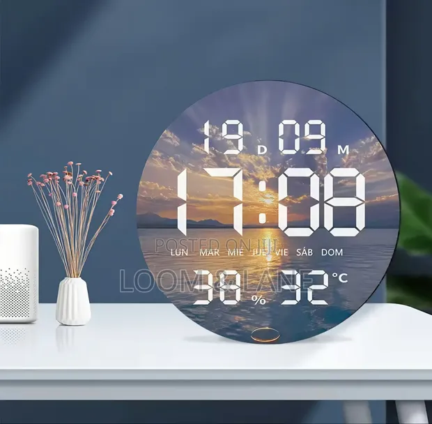 Moon-Design Digital LED Wall and Desk Clock - 1