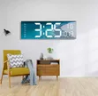 Modern Large Rectangular LED Digital Wall Clock with Temperature - 1
