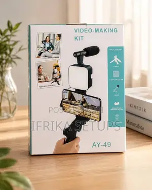 6-in-1 Smartphone Vlogging Kit with Mic & LED Light
