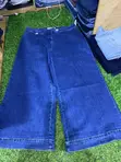 Ladies Wide Leg Baggy Jeans - Black, Size 28-36 - 1
