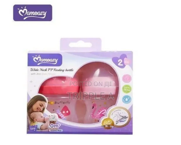 2pcs Momeasy 120ml Wide-Neck Anti-Colic Feeding Bottles - 1