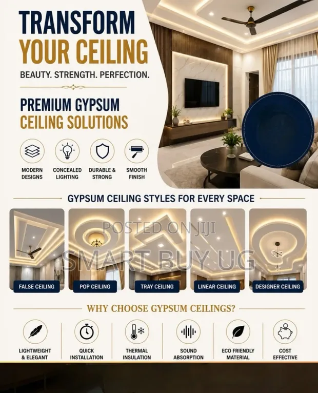 Gypsum POP Ceiling Design & Installation - 1