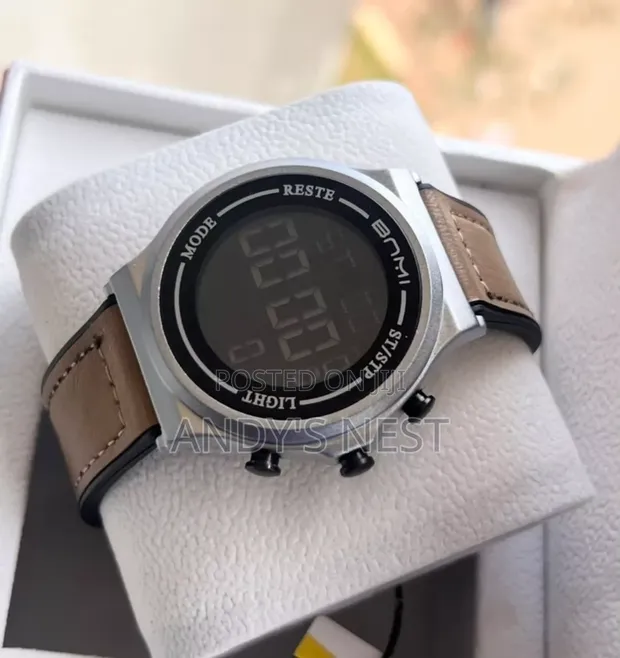 Genuine Leather Digital Watch - 1