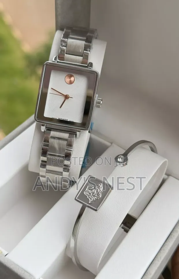 Silver Movado Ladies Watch with Bangle - 1