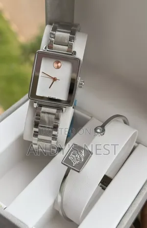 Silver Movado Ladies Watch with Bangle