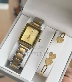 Swiss Golden Ladies Watch with Bangle
