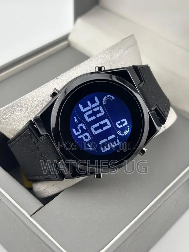 Skmei Black Leather Sports Watch - 1