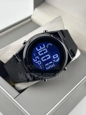 Skmei Black Leather Sports Watch