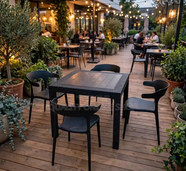 Elegance Dining Plastic Table and Chairs Set for Bars, Garden, Cafe - 1