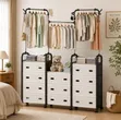 Modern Shoe Storage Rack with Drawers & Curtain - 2