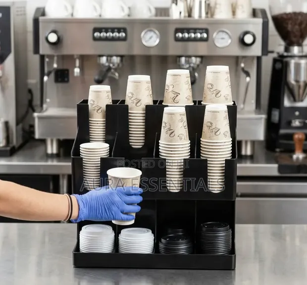12 Compartment ABS Coffee Tea Organizer Station - 1