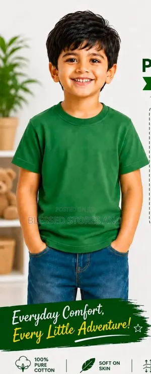 Kids Plain Colour T-Shirts (Ages 1-12)