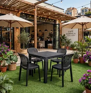 Waterproof Dining Plastic Table and Chairs