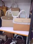 Chrisbella Two-Tone Beige and Tan Top-Handle Handbag - 1
