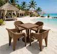 Bar/Restaurant Plastic Table and Chairs (Set of 4) - 1