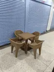 Bar/Restaurant Plastic Table and Chairs (Set of 4) - 3