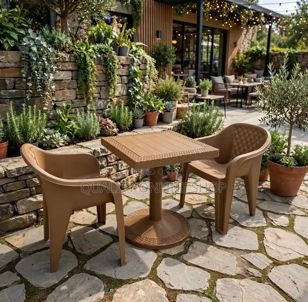 Coffee Corner Plastic Table and Chairs Set - 1