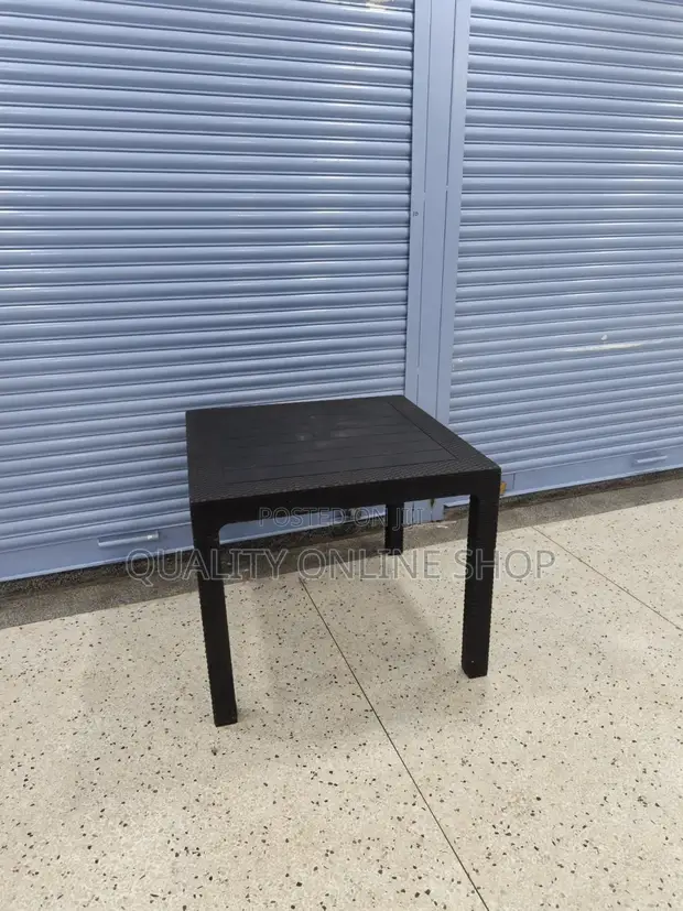 4-Person Plastic Dining Table - Matte Black - 1