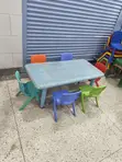 Multicolored Kids Plastic Chairs and Table Set - 3