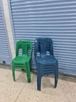 1pc Outdoor Plastic Chair - Blue - 2