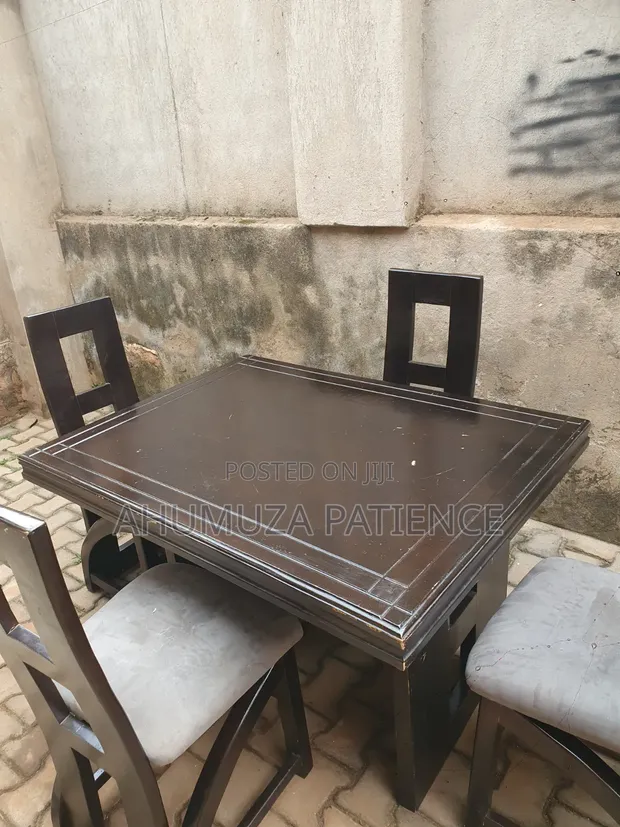 4-Seater Wooden Dining Table and Chairs Set - 1