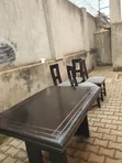 4-Seater Wooden Dining Table and Chairs Set - 5