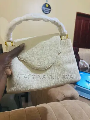 White Faux Leather Handbag