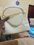 White Faux Leather Handbag - 1
