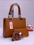 2pc Structured Burgundy BAGCO Handbag - 2