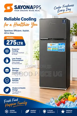 Brand New 275L Top-Mount Double-Door Refrigerator