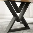 Industrial Dining Table with Natural Wood Top - 2