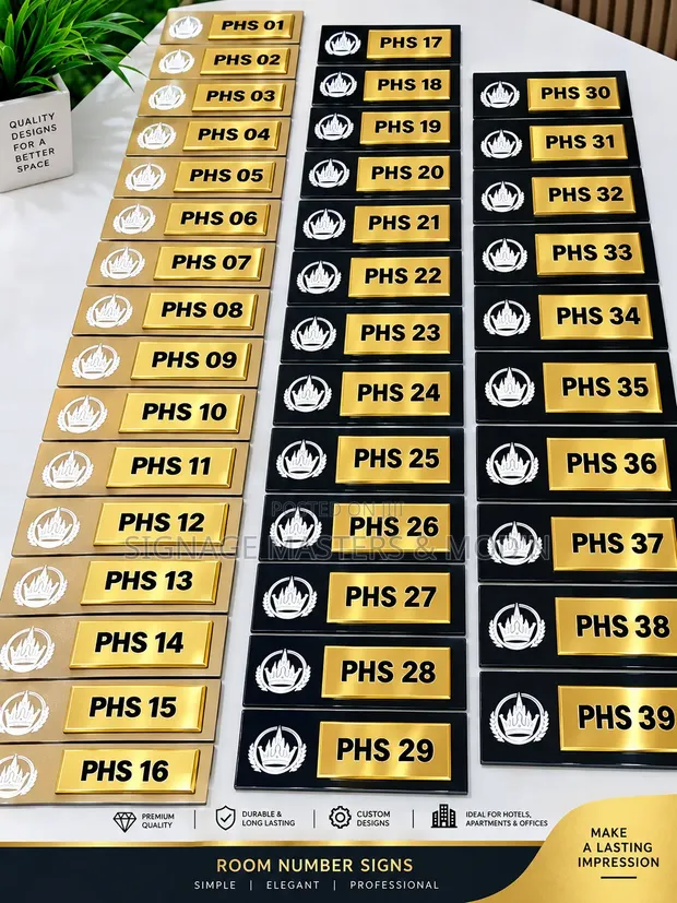 Durable Acrylic Key Holder and Door Labels - 1