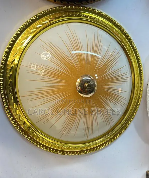 Medium Size Ceiling Light with Gold Geometric Pattern - 1