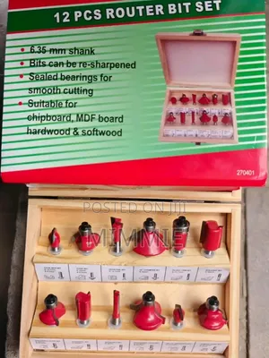 12-Piece Palm Router Bit Set (6.3mm Shank)