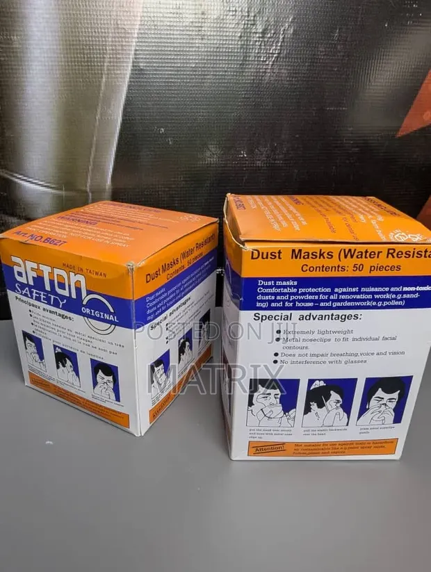 Afton Safety Water-Resistant Dust Masks (50 Pack) - 1