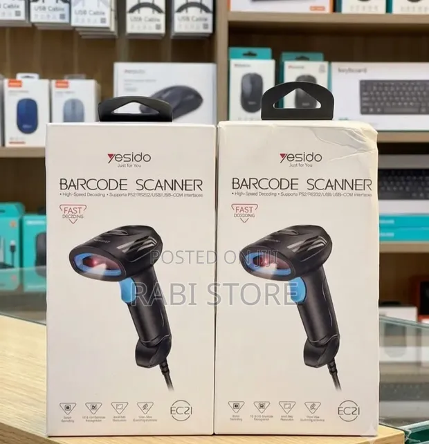 Yesido Wired Barcode Scanner - High-Speed 1D/2D Mobile Scanner - 1
