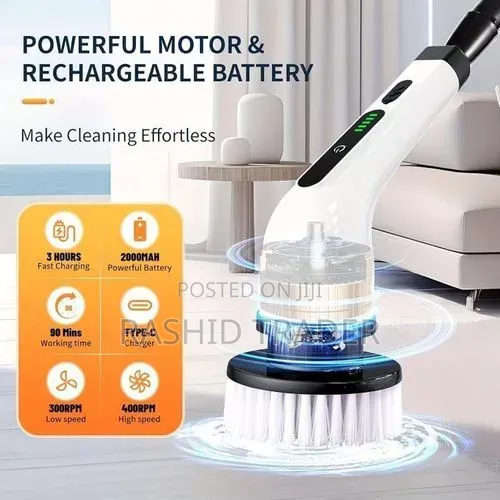 Electric Floor Cleaning Brush 9-in-1 Cordless Power Scrubber - 1
