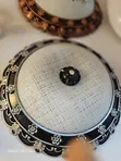 Ceiling Light Fixture with Alabaster Dome - 2