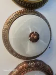 Ceiling Light Fixture with Alabaster Dome - 3