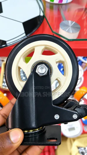Heavy-Duty 100mm/4" Black Swivel Plate Castor Wheel