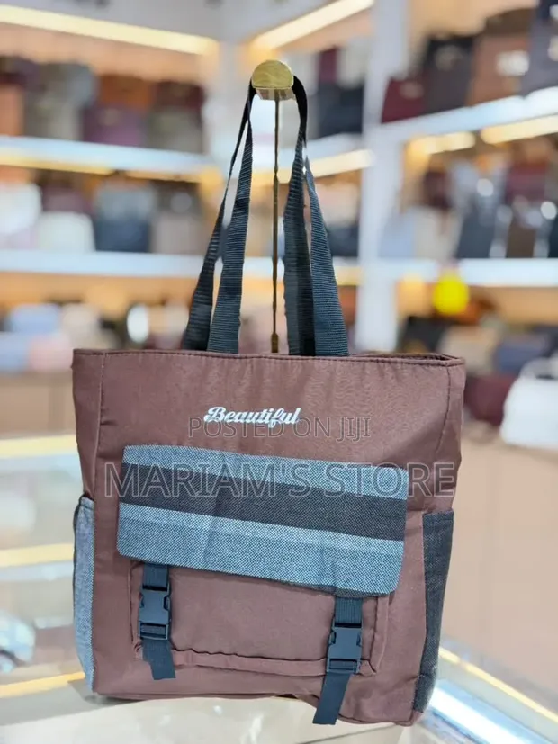 Goodpatner Brown Multi-Pocket Canvas & Nylon Tote Bag - 1