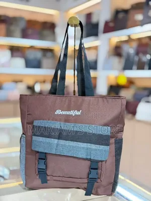 Goodpatner Brown Multi-Pocket Canvas & Nylon Tote Bag