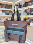 Goodpatner Brown Multi-Pocket Canvas & Nylon Tote Bag - 1