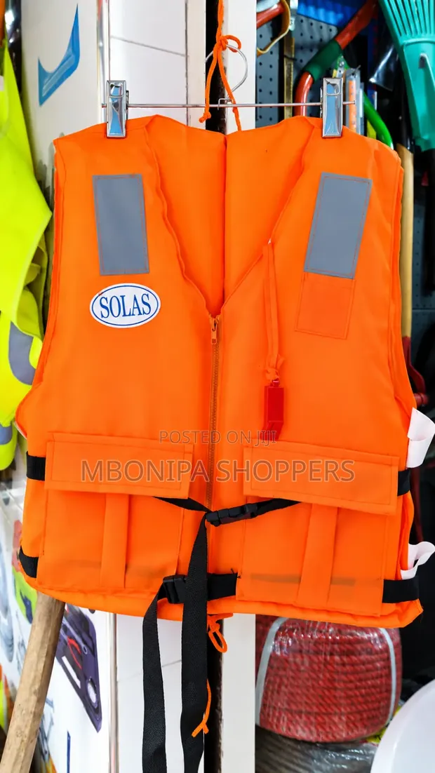 Orange SOLAS Approved Life Jacket with Reflective Strips - 1
